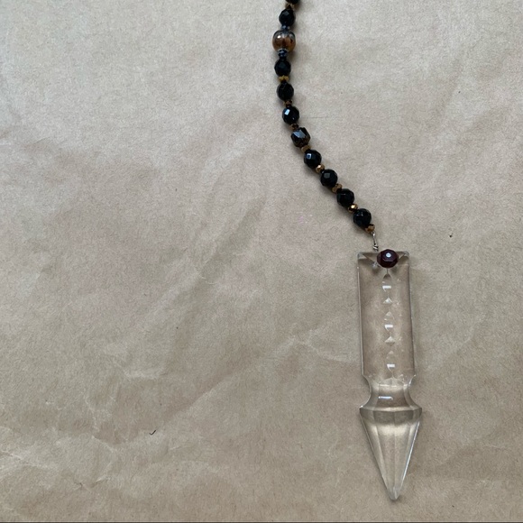 Vintage Crystal Hanging Drop w Bead Wall / Car - Picture 1 of 16